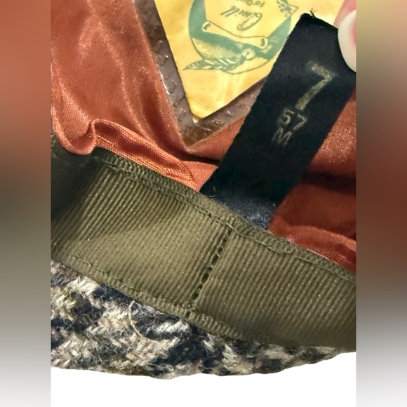 Quills Woolen Market Houndstooth Wool Beret Flat Cap Ireland Sz7/57 Mens Newsboy - Picture 9 of 9